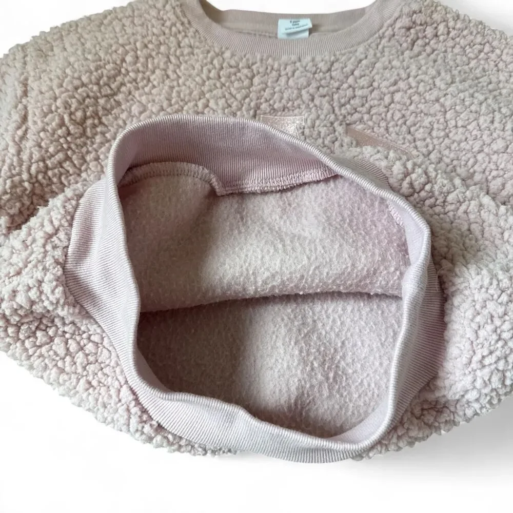 Baby GAP Pink Sherpa Pullover Sweatshirt Size 3 Years